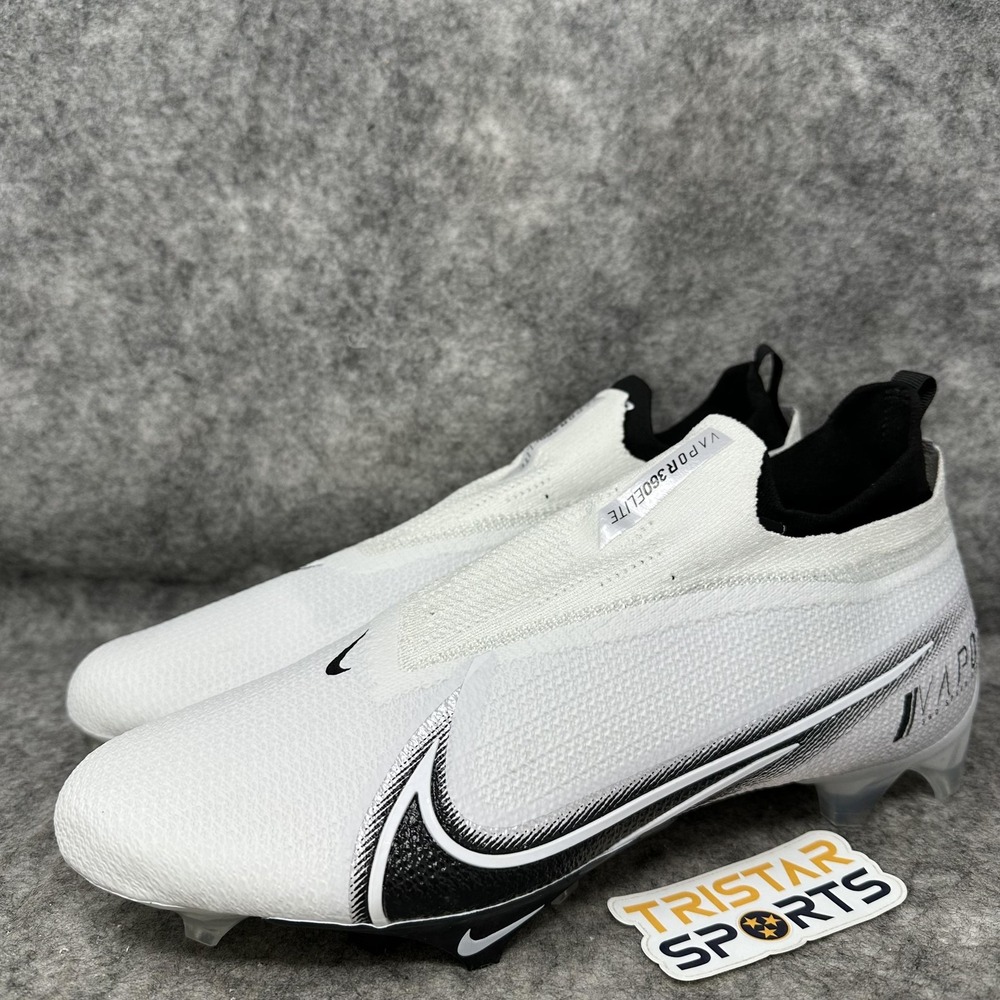 Nike Vapor Edge Elite 360 Flyknit Football Cleats Mens 13 White Black CV6282-108